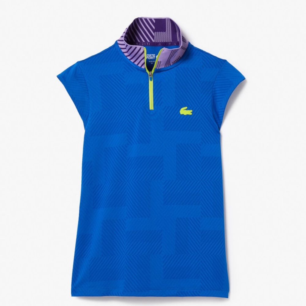 Women's Lacoste Sport Zip High Neck Tennis Polo Shirt